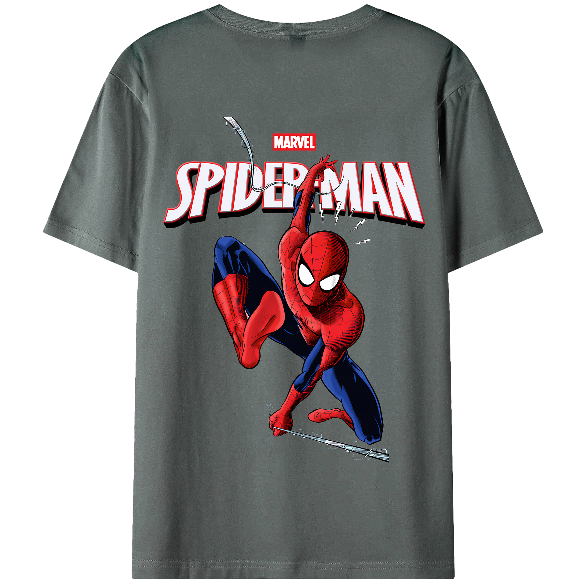 （画像用） Spider Man スパイダーマン 綿100％半袖Tシャツ（背面プリント）